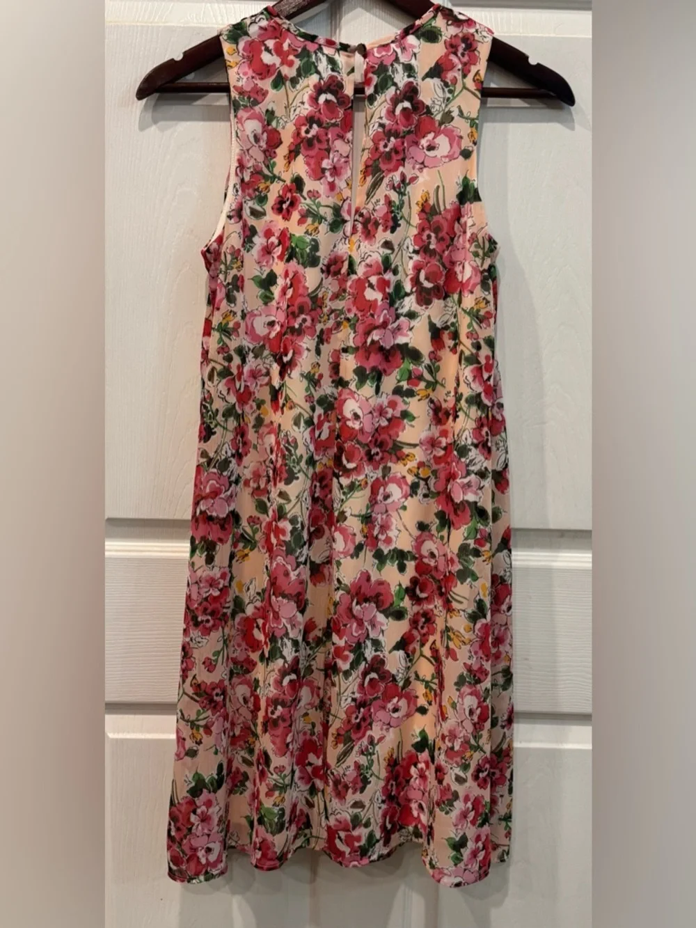 Tommy Hilfiger Pink Floral Lined Shift Dress Size 4 Knee Length